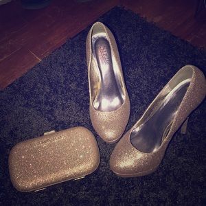 Glitter Platform & Evening Clutch Bundle